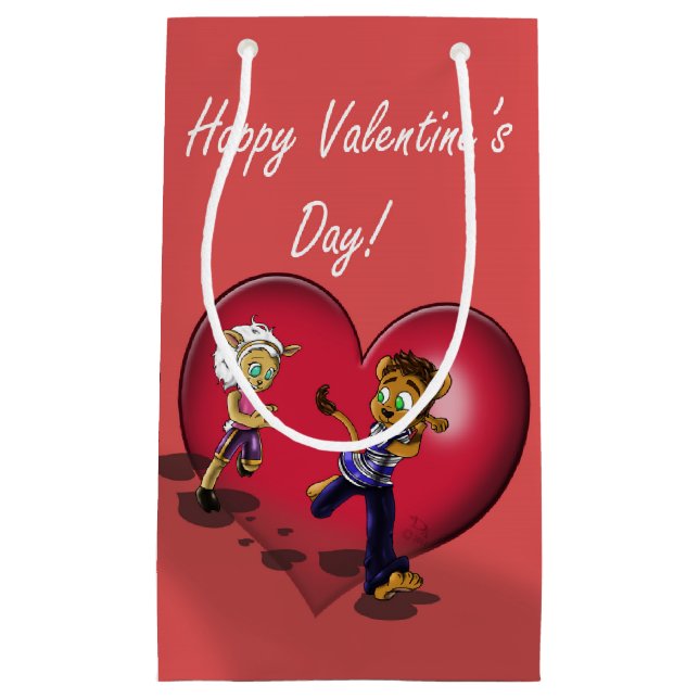 Animal Valentine's Day Small Gift Bag (Front)