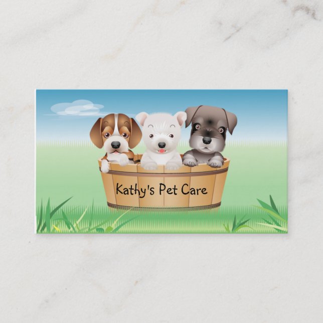 Animal Veterinarian Business Card Dogs Bucket (Front)