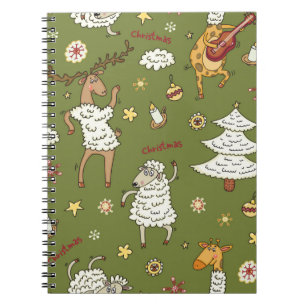 animal vintage Christmas sheep Notebook