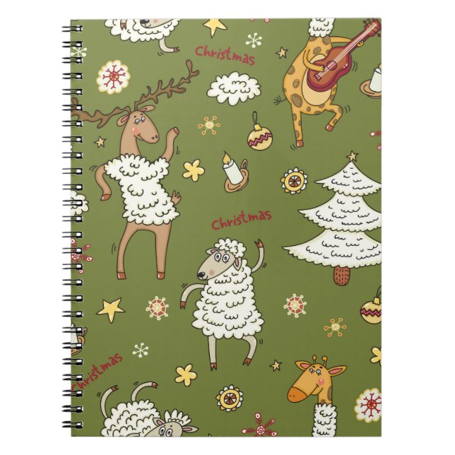 animal vintage Christmas sheep Notebook (Front)