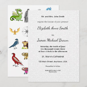 Animal Wedding Invitation Safari Jungle Wildlife