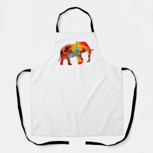 Animal Welfare - Elephant Silhouette Fractal 1 Apron