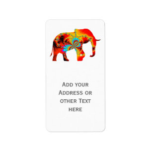 Animal Welfare - Elephant Silhouette Fractal 1 Label
