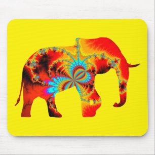 Animal Welfare - Elephant Silhouette Fractal 1 Mouse Mat