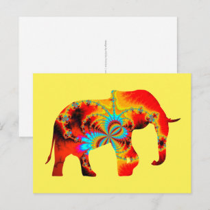 Animal Welfare - Elephant Silhouette Fractal 1 Postcard