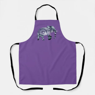 Animal Welfare - Elephant Silhouette Fractal 2 Apron