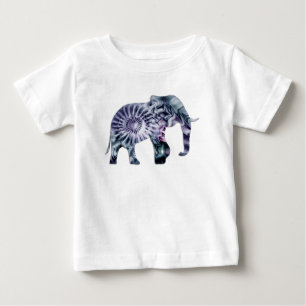 Animal Welfare - Elephant Silhouette Fractal 2 Baby T-Shirt