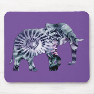 Animal Welfare - Elephant Silhouette Fractal 2 Mouse Mat
