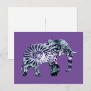 Animal Welfare - Elephant Silhouette Fractal 2 Postcard