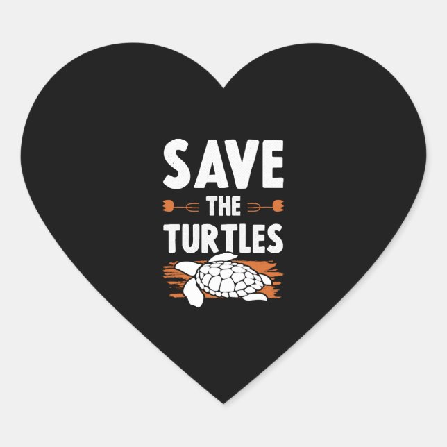 animal welfare turtle heart sticker (Front)