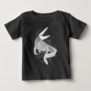 Animal White Silhouette - Crocodile Baby T-Shirt