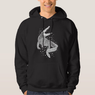 Animal White Silhouette - Crocodile Hoodie