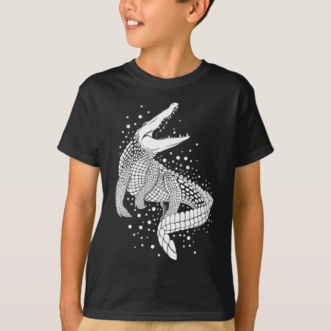 Animal White Silhouette - Crocodile T-Shirt (Front)
