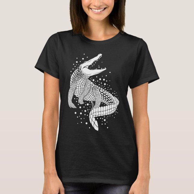 Animal White Silhouette - Crocodile T-Shirt (Front)