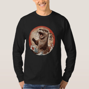 Animal Wildlife Vintage Japanese Art Comical Otter T-Shirt