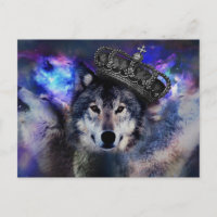 Animal wolf in crown