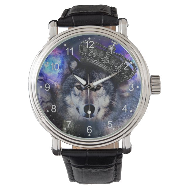 Animal wolf in crown watch (Front)