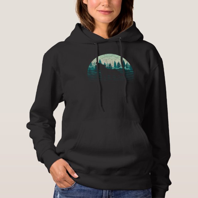 Animal Wolf Trees Outdoors Forest Wildlife Retro N Hoodie (Front)