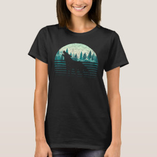 Animal Wolf Trees Outdoors Forest Wildlife Retro N T-Shirt
