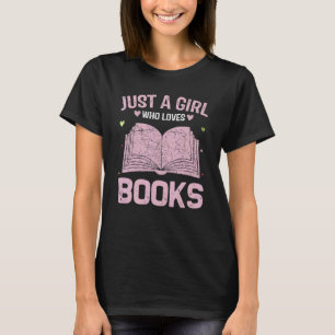 Animal   Women Just A Girl Who Loves Books T-Shirt