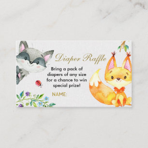 Animal Woodland - Diaper Raffle Card