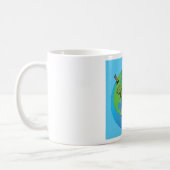 Animal World Map Cute Wildlife Illustration  Coffee Mug (Left)