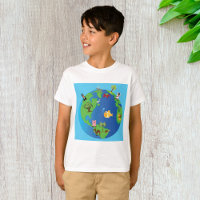 Animal World Map Cute Wildlife Illustration