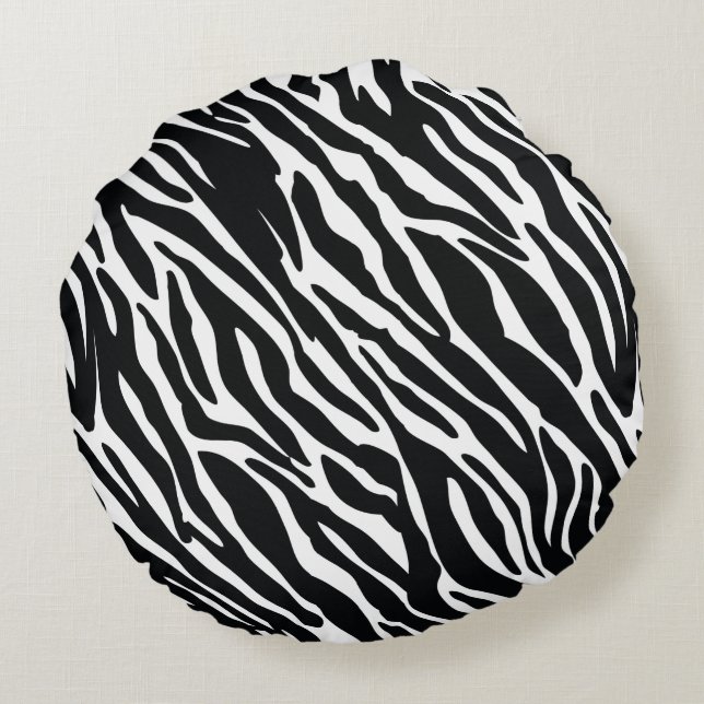 Animal zebra stripe seamless pattern design round cushion (Back)