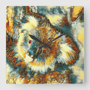 AnimalArt_Bear_005 Square Wall Clock