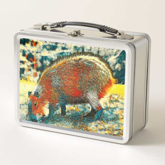AnimalArt_Capybara_001 Metal Lunch Box (Front)