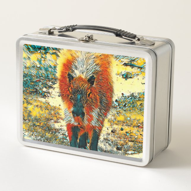AnimalArt_Capybara_002 Metal Lunch Box (Front)