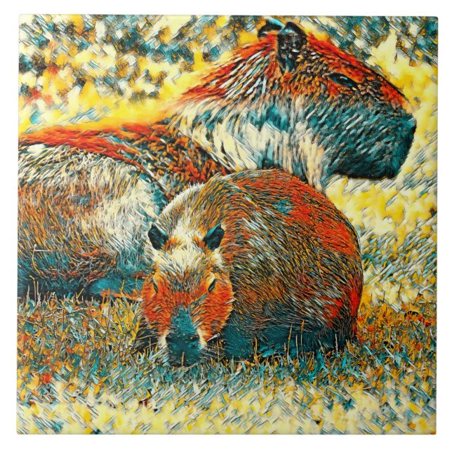 AnimalArt_Capybara_004 Tile (Front)