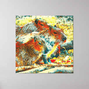 AnimalArt_Capybara_005 Canvas Print