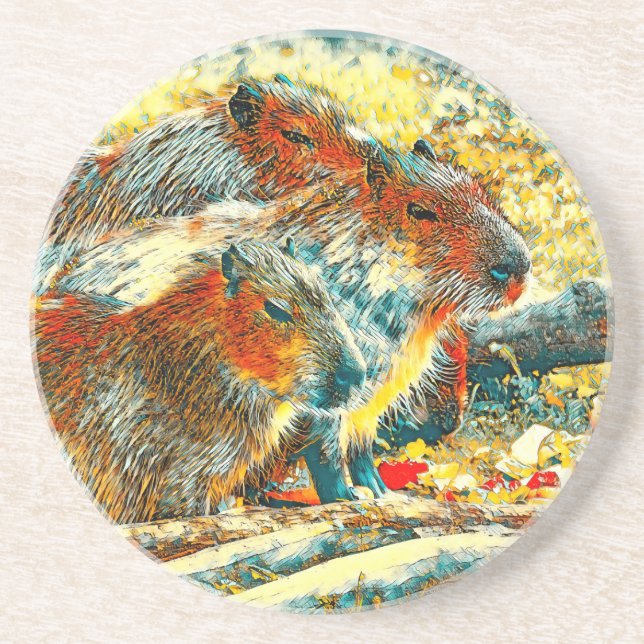 AnimalArt_Capybara_005 Coaster (Front)