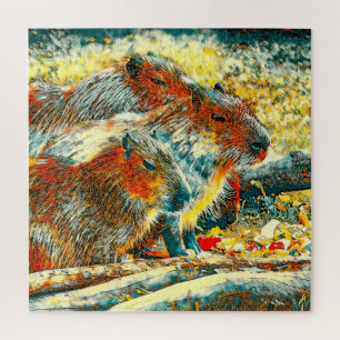AnimalArt_Capybara_005 Jigsaw Puzzle