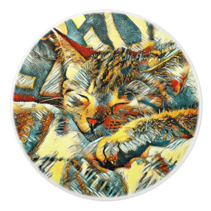 AnimalArt_Cat_033 Ceramic Knob