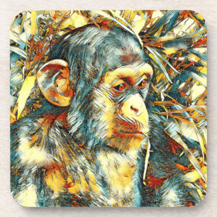 AnimalArt_Chimpanzee_012 Coaster