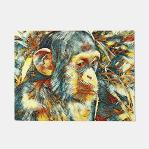 AnimalArt_Chimpanzee_012 Doormat