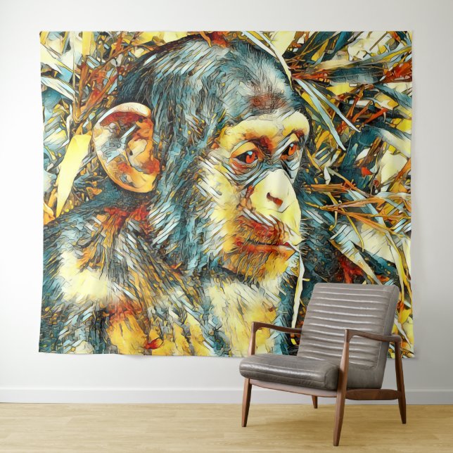 AnimalArt_Chimpanzee_012 Tapestry (In Situ (Horizontal))