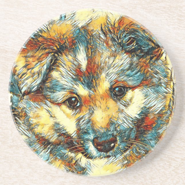 AnimalArt_Dog_009 Coaster (Front)