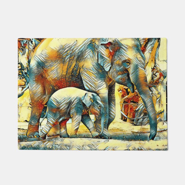 AnimalArt_Elephant_002 Doormat (Front)