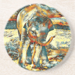 AnimalArt_Elephant_003 Coaster