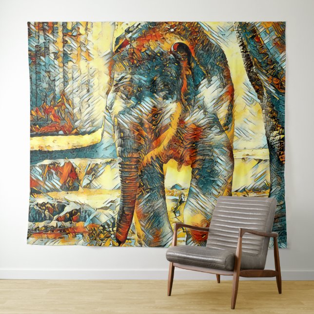 AnimalArt_Elephant_012 Tapestry (In Situ (Horizontal))