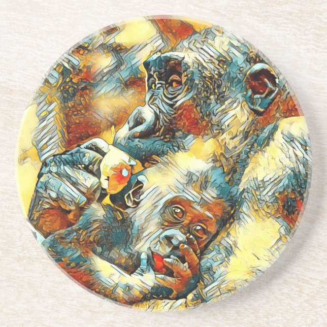 AnimalArt_Gorilla_001 Coaster (Front)