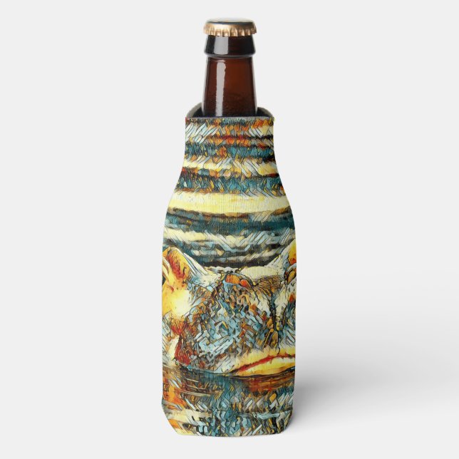 AnimalArt_Hippo_001 Bottle Cooler (Bottle Front)