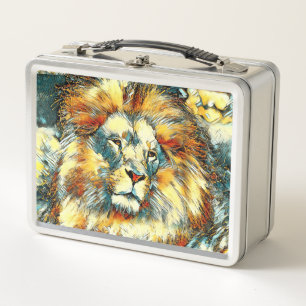 AnimalArt_Lion_07 Metal Lunch Box