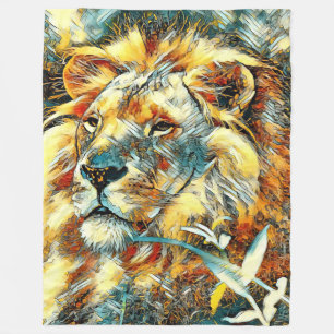 AnimalArt_Lion_20170605_by_JAMColors Fleece Blanket