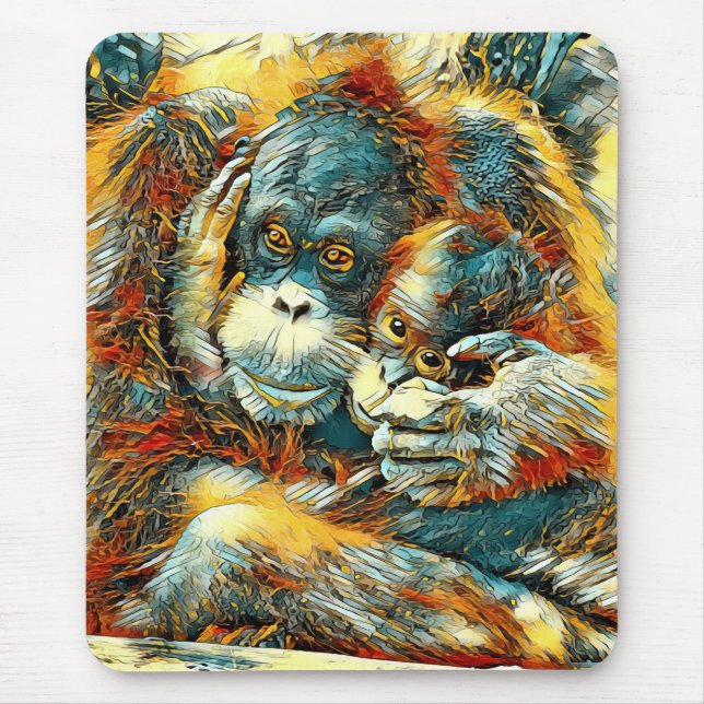 AnimalArt_OrangUtan_003 Mouse Mat (Front)