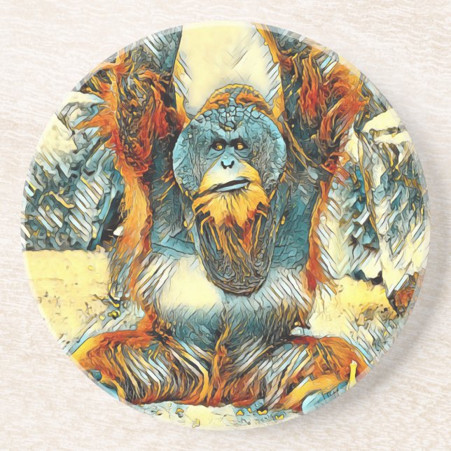 AnimalArt_OrangUtan_004 Coaster (Front)