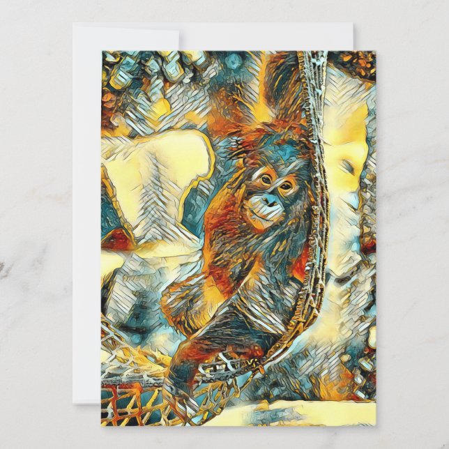 AnimalArt_OrangUtan_005 Holiday Card (Front)